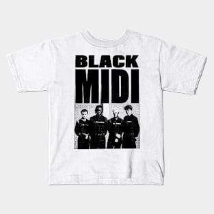 Black Midi Artwork Kids T-Shirt